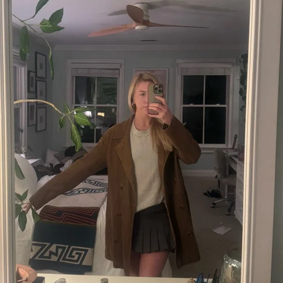 Sundance Brown leather Pea Coat - Picture 2 of 9